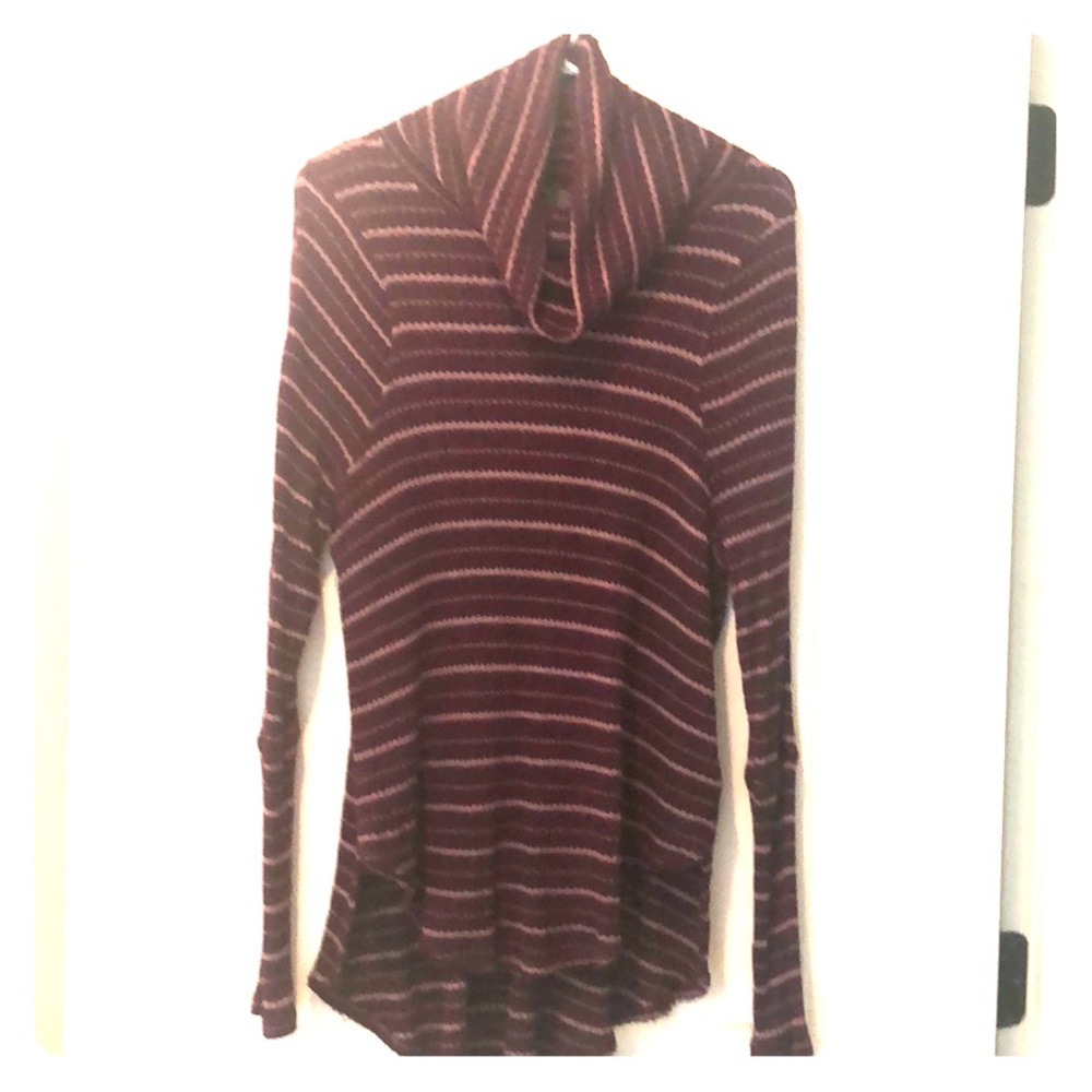 We The Free mock turtleneck long sleeve top dark plum size M